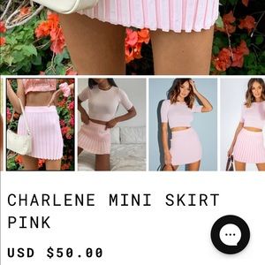 NWT pink Polly Mini skirt